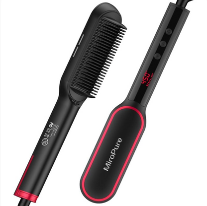 Curlixo MiroPure Hair Straightener Brush on a clean white background
