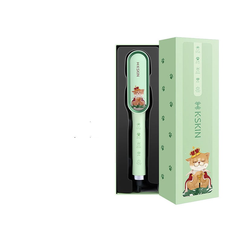 Curlixo Negative Ion Straightening Comb and Curling Iron on a clean white background