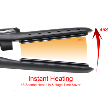 Steam Straightener and Curling Iron with Ceramic Plate - product view 4