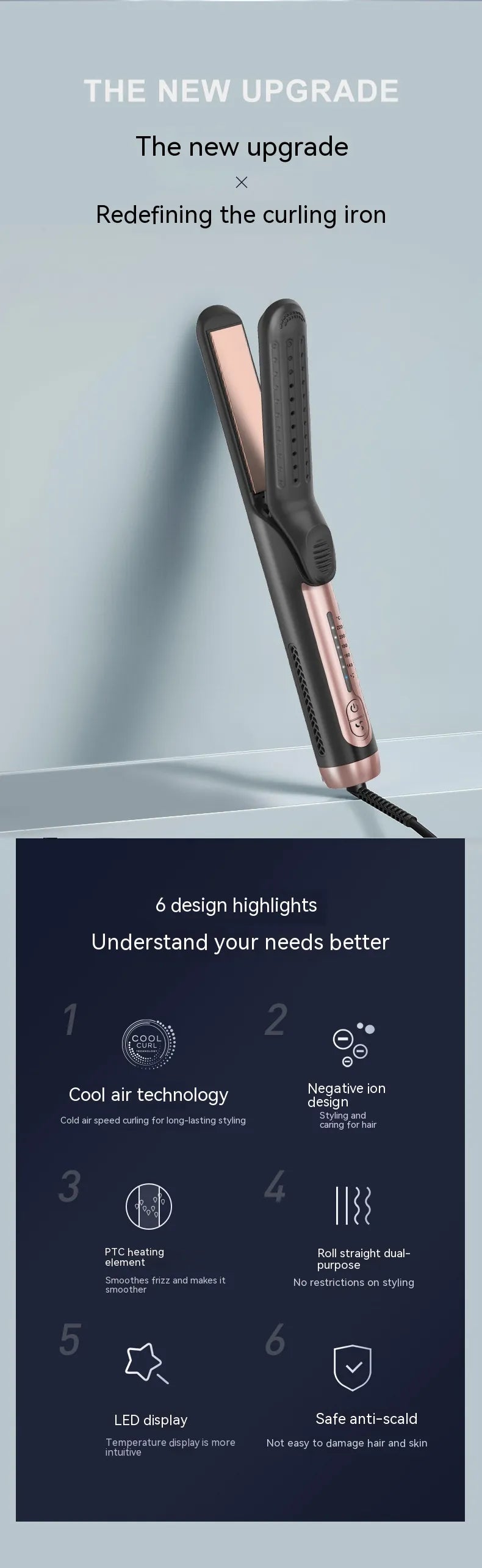 2-in-1 Curling Iron And Straightener - product view 8