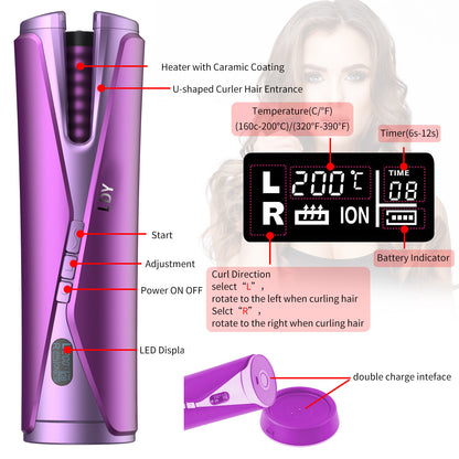 Wireless Charging Automatic Curling Iron for Travel - product view 6