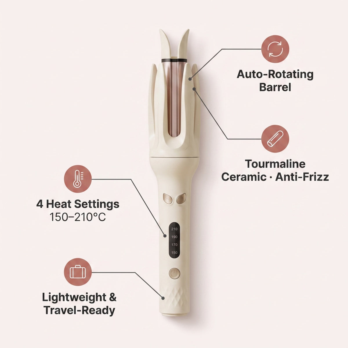 Automatic Electric Hair Curler and Waver Iron - product view 2