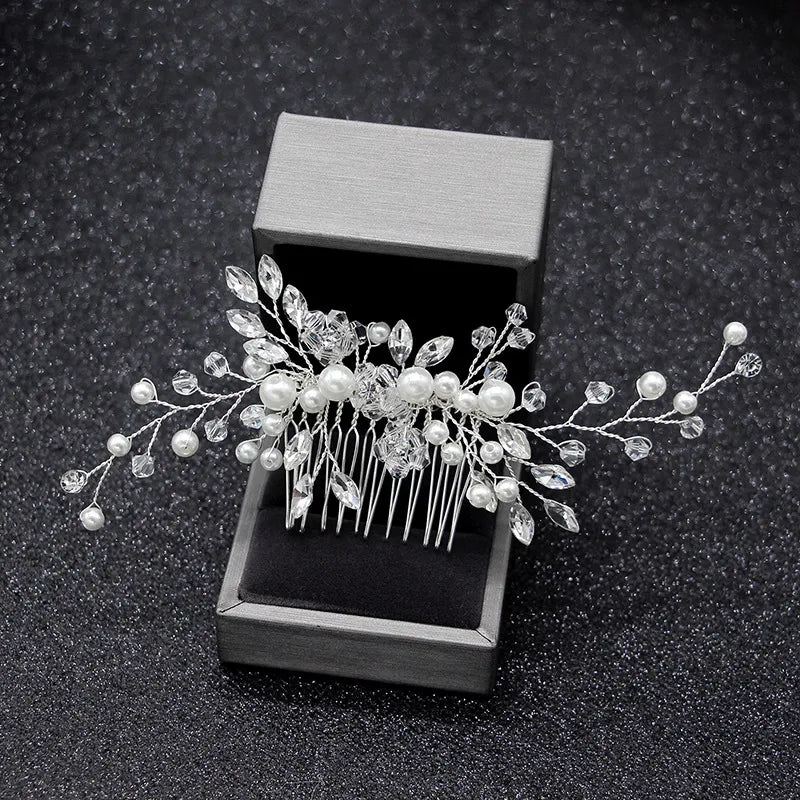 Gold & Silver Pearl Hair Comb - product view 4
