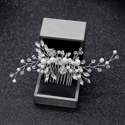 Gold & Silver Pearl Hair Comb - product view 4