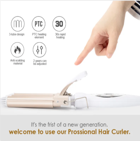 Three-Barrel Ceramic Curling Iron - product view 4