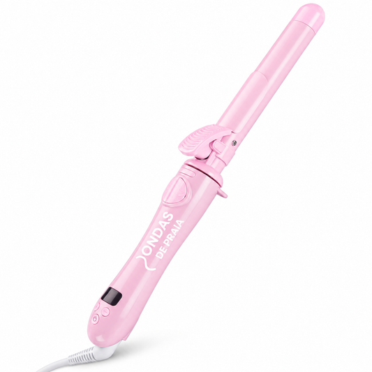 Curlixo Pink automatic curling iron for hair styling on a white background